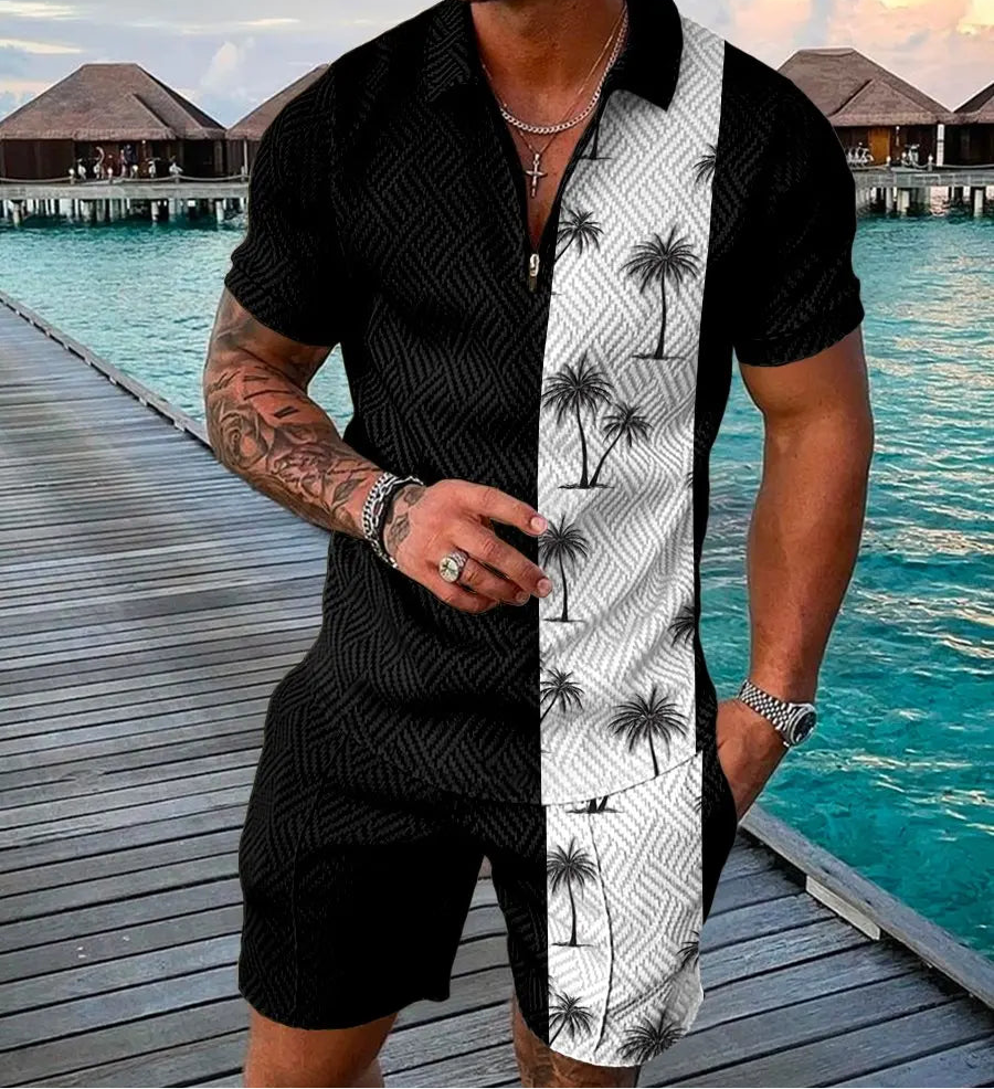 Short Sleeve Polo 2 Piece Shirt + Shorts